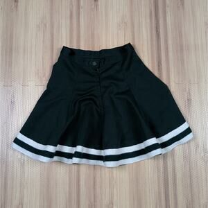 Vintage 70s Cheerleader Skirt Size 14 Waist 24 DEHEN Knit Cheer Green/White